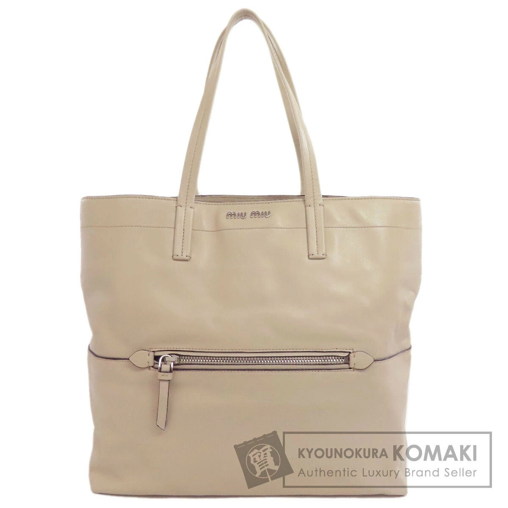 Miu Miu Logo Tote Bag Calfskin